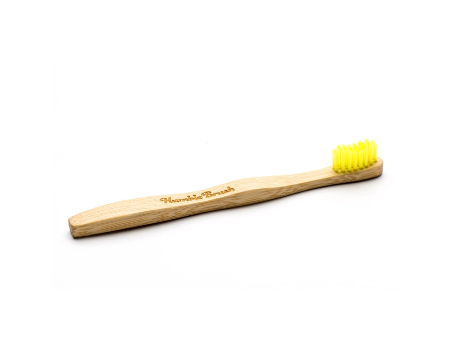 The Humble Co. Brosse à dents enfant en bambou ultra doux jaune