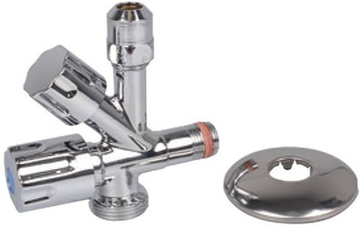 Raccord appareil coudé Kirchhoff, chromé, 3 8 et x 3 4 et x 3 8 et x 10 mmq, avec clapet anti-retour, auto-obturant - 98629500