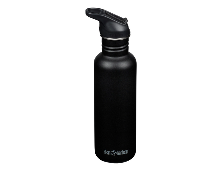 Bouteille de consommation de Klean Kanteen - Classique - Casquette de sport avec flip - noir - 800 ml