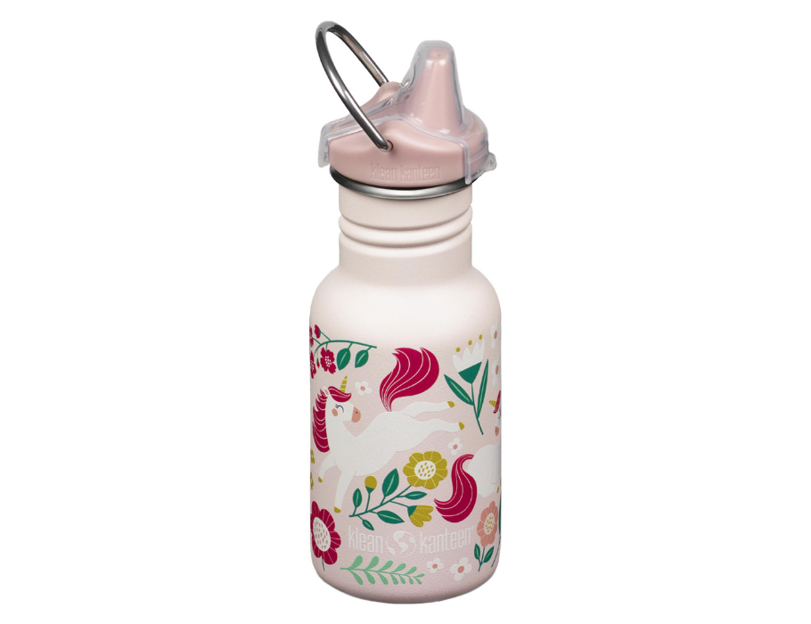 Bouteille de boisson Klean Kanteen Kinder avec sippydop - Licornes sautant - 355 ml