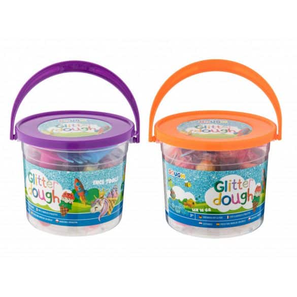 Grafix Glitter Clay dans un seau, 16x16 grammes + accessoires