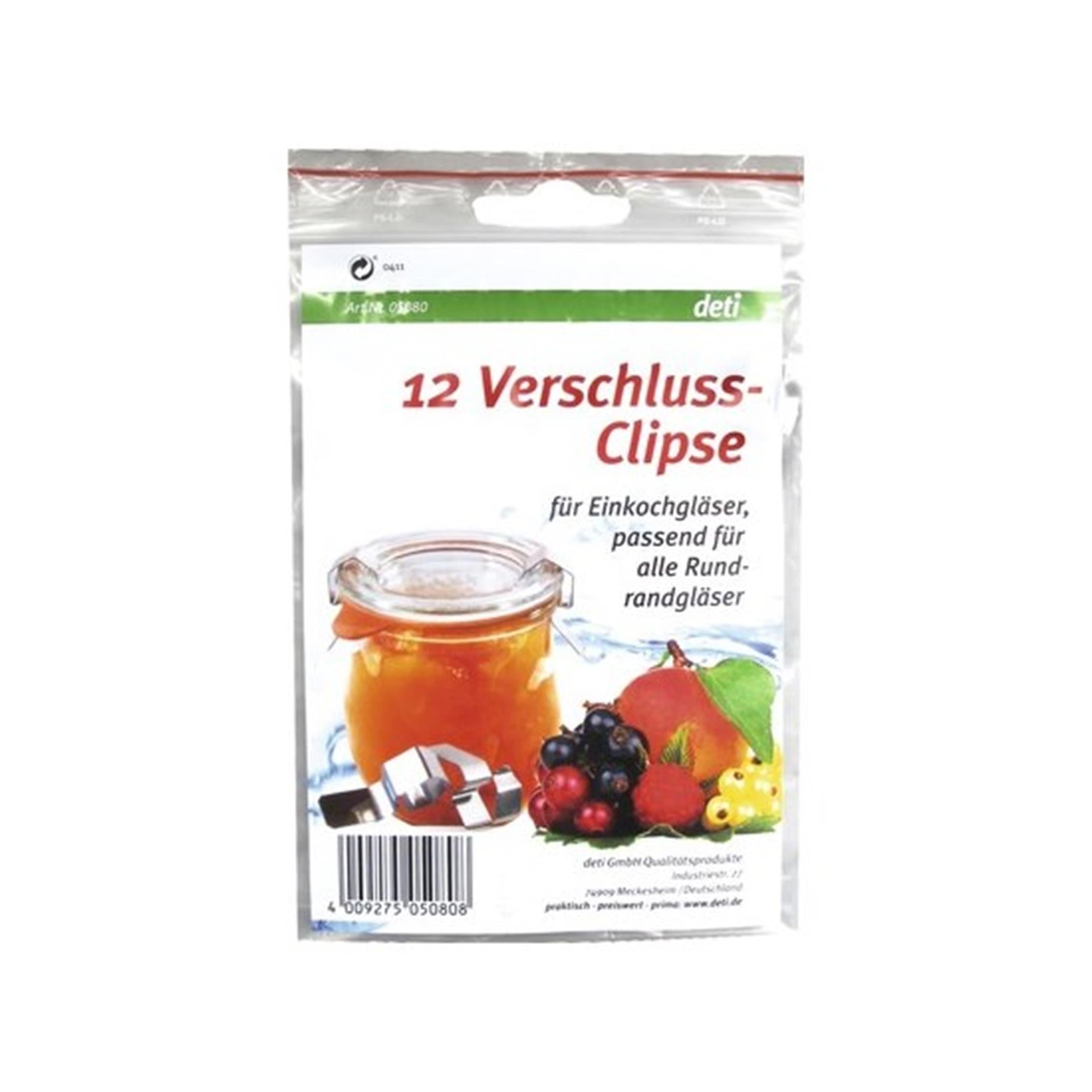 Pinces Weck Deti en acier inoxydable, sachet de 12 pièces