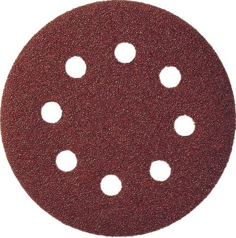 Patin de ponçage Klingspor avec fermeture velcro | verre 5 125 mm grain 120 | pour bois métal corindon | trou numéro 8 | 50 pièces - 89493 - 89493a