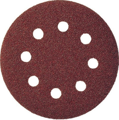 Patin de ponçage Klingspor avec fermeture velcro | verre 5 125 mm grain 120 | pour bois métal corindon | trou numéro 8 | 50 pièces - 89493 - 89493a