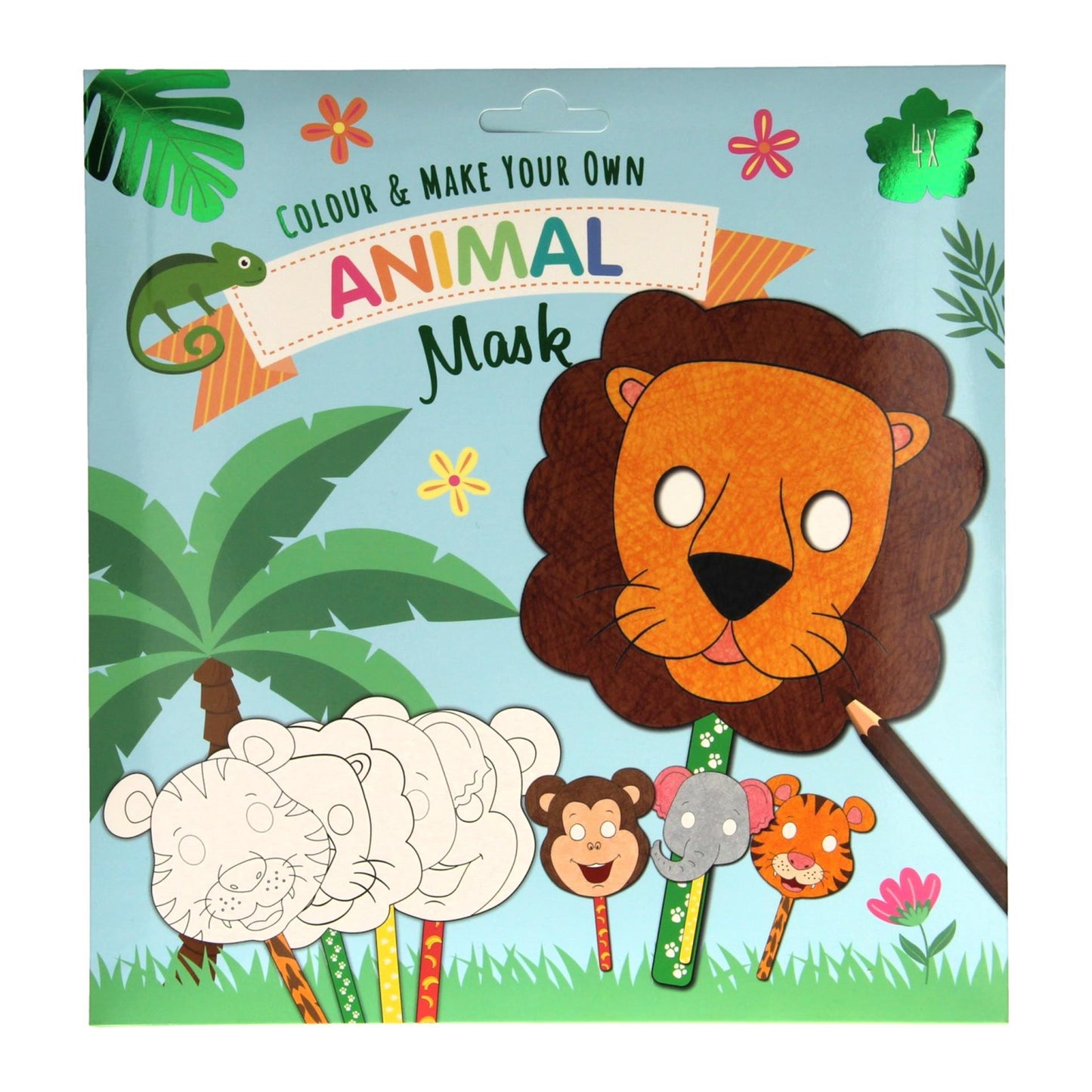 Couleur et faites vos propres masques - animaux, 4e.