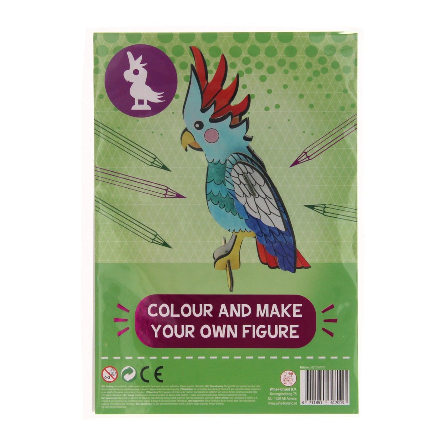 Colorie et crée ta propre figurine d'oiseau