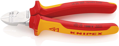 Pince coupante latérale à dénuder Knipex | isolé | poignées multi-composants | VDE testé | chromé - 14 26 160 sb