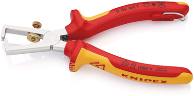Pince à dénuder Knipex avec ressort d'ouverture | universel | isolé | carter multi-composants - 11 06 160 t