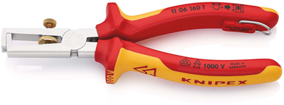 Pince à dénuder Knipex avec ressort d'ouverture | universel | isolé | carter multi-composants - 11 06 160 t