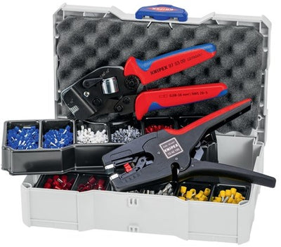 Gamme de ferrules Knipex | 1 252 pièces 0,50-10,00 mm² | pince à sertir 195 mm, pince à dénuder | dans systainer | 1 pièce - 97 90 17 97 90 17