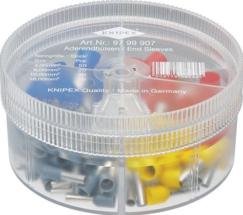 Boîte d'assortiment Knipex | Boîte en plastique de 100 pièces 4,0-16,00 mm² | 1 pièce - 97 99 907 - 97 99 907