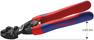 Coupe-boulons compact Knipex cobolt® | poignées fines multi-composants | noir atramenté | longueur 200 mm - 71 42 200