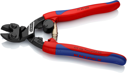 Coupe-boulons compact Knipex cobolt® | poignées fines multi-composants | noir atramenté | longueur 200 mm - 71 42 200