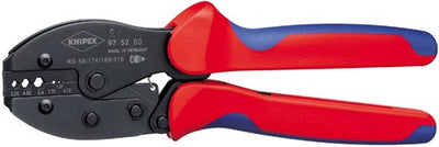 Pince à levier de sertissage Knipex coaxiale, fiches BNC