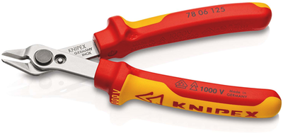 Knipex électronique super Knips® vde | longueur 125 mm | isolé | poignées multi-composants | Testé VDE - 78 06 125 sb