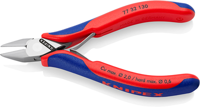 Pince coupante latérale pour l'électronique Knipex | longueur 130 mm | charnière percée | manches multi-composants - 77 32 130