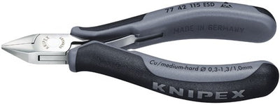 Knipex pince coupante latérale électronique esd avec poignées multi-composants 115 mm - 7742115esd