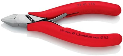 Pince coupante latérale pour l'électronique Knipex | longueur 115 mm modèle 2 | facette sans gaine en plastique | poli miroir | 1 pièce - 77 41 115 - 77 41 115