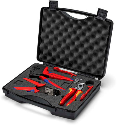 Mallette à outils Knipex pour le photovoltaïque | pour connecteurs solaires mc4 (multi-contact) | 7 pièces - 97 91 04 v01