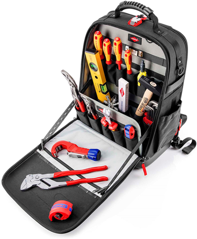 Knipex sac à dos à outils modulaire x18 pour sanitaires | 17 pièces - 00 21 50 s