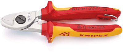 Coupe-câbles Knipex isolés | boîtiers multi-composants | Approuvé VDE | ressort d'ouverture intégré - 95 16 165 t bk
