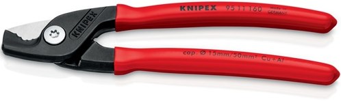 Coupe-câbles Knipex | longueur 160 mm gaine en plastique | 1 pièce - 95 11 160 - 95 11 160