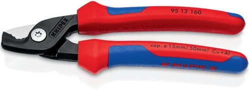Coupe-câbles Knipex | longueur 160 mm revêtement multi-composants | 1 pièce - 95 12 160 - 95 12 160