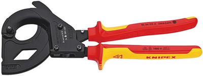 Coupe-câbles Knipex (principe du cliquet) | pour câbles armés en acier (câbles swa) | isolé - 95 36 315 a