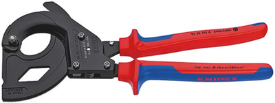 Coupe-câbles Knipex (principe du cliquet) | pour câbles armés en acier (câbles swa) | manches multi-composants - 95 32 315 a
