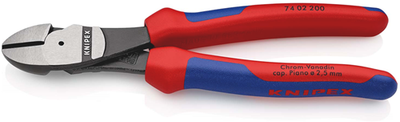 Pince coupante latérale électrique Knipex | longueur 200 mm | poignées multi-composants | noir atramenté - 74 02 200 sb