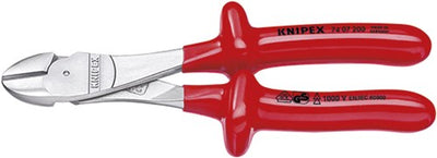 Knipex pince coupante latérale électrique, isolation par immersion chromée, certifiée VDE 200 mm - 7407200