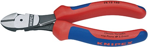Knipex pince coupante latérale électrique noire atramentisée avec poignées multi-composants 160 mm - 7412160