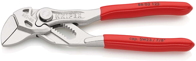 Pince mini-clé Knipex | longueur 125 mm | pince et clé en un | plastifié - 86 03 125 sb