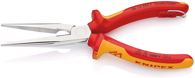 Pince plate Knipex avec pince coupante latérale (pince téléphonique) | longueur 200 mm | isolé | boîtier multi-composants - 26 16 200 t bk