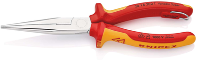 Pince plate Knipex avec pince coupante latérale (pince téléphonique) | longueur 200 mm | isolé | boîtier multi-composants - 26 16 200 t bk