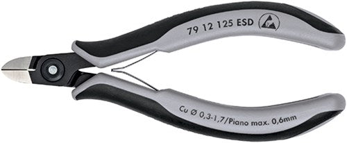 Knipex pince coupante latérale pour électronique de précision esd brunie 125 mm - 7912125esd
