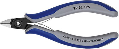 Knipex pince coupante latérale pour électronique de précision brunie avec poignées multi-composants 125 mm - 7952125