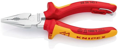 Pince universelle à pointe Knipex | longueur 145 mm | manchons multi-composants | vde chromé | 1 pièce - 08 26 145 t - 08 26 145 t