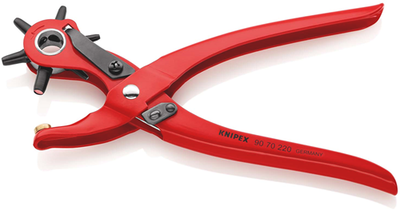 Pince poinçonneuse revolver Knipex | longueur 220 mm | thermolaqué rouge - 90 70 220 ean