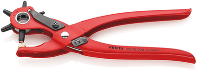 Pince poinçonneuse revolver Knipex | longueur 220 mm | thermolaqué rouge - 90 70 220 ean