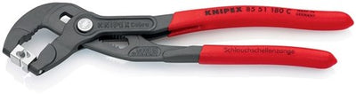 Pince pour colliers de serrage Knipex | longueur totale 180 mm | tête gris phosphaté | gaine en plastique | 1 pièce - 85 51 180 ch 85 51 180 ch