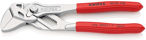 Pince à clé Knipex | longueur 150 mm | pince et clé en un | plastifié | chromé - 86 03 150 sb