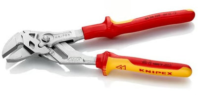Pince à clé Knipex | longueur 250 mm envergure 46 mm | boîtiers multi-composants chromés | vde | 1 pièce - 86 06 250 - 86 06 250