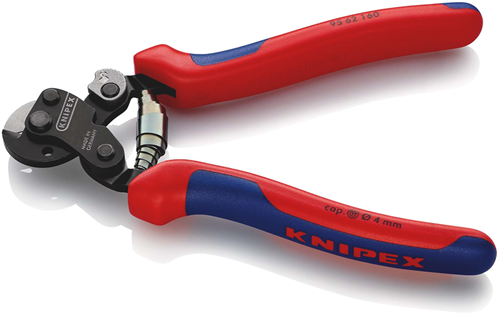 Cisailles à fil d'acier Knipex | pour câbles métalliques très résistants | poignées multi-composants | doré | longueur 160 mm - 95 62 160 sb