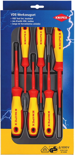 Ensemble de tournevis Knipex vde | emplacement plus moins | Carte libre-service blister - 00 20 12 v05