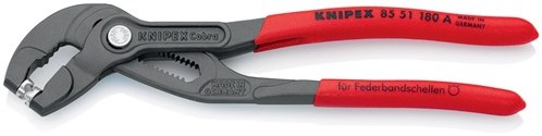 Pince à serre-joint à ressort Knipex | à. longueur 180 mm capacité max. 50 millimètres | paramètres 15 | gaine en plastique | 1 pièce - 85 51 180 a - 85 51 180 a
