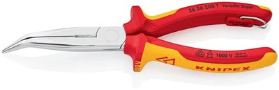 Pince à becs plats et ronds Knipex | longueur 200 mm forme 2 | Vde coudé à 40 degrés | vestes multi-composants | 1 pièce - 26 26 200 t - 26 26 200 t