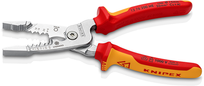Pince à dénuder Knipex modèle métrique | isolé | poignées multi-composants | Testé VDE - 13 76 200 me sb