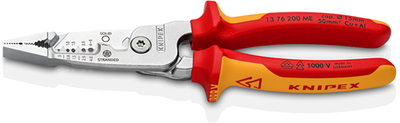 Pince à dénuder Knipex modèle métrique | isolé | poignées multi-composants | Testé VDE - 13 76 200 me sb