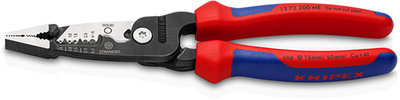 Pince à dénuder Knipex modèle métrique | poignées multi-composants | noir atramenté | longueur 200 mm - 13 72 200 me sb